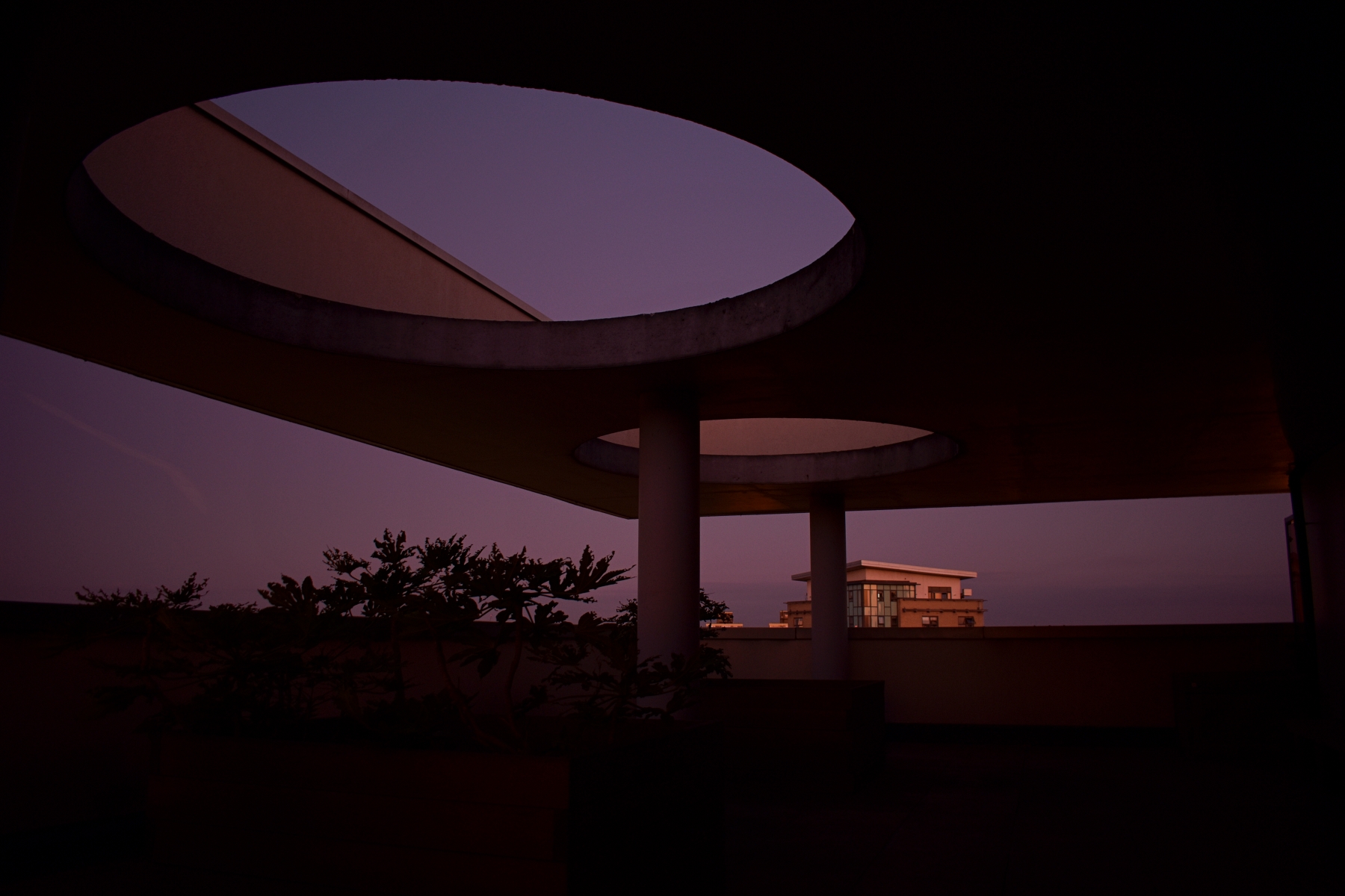 balcony on sixteenth floor at late evening